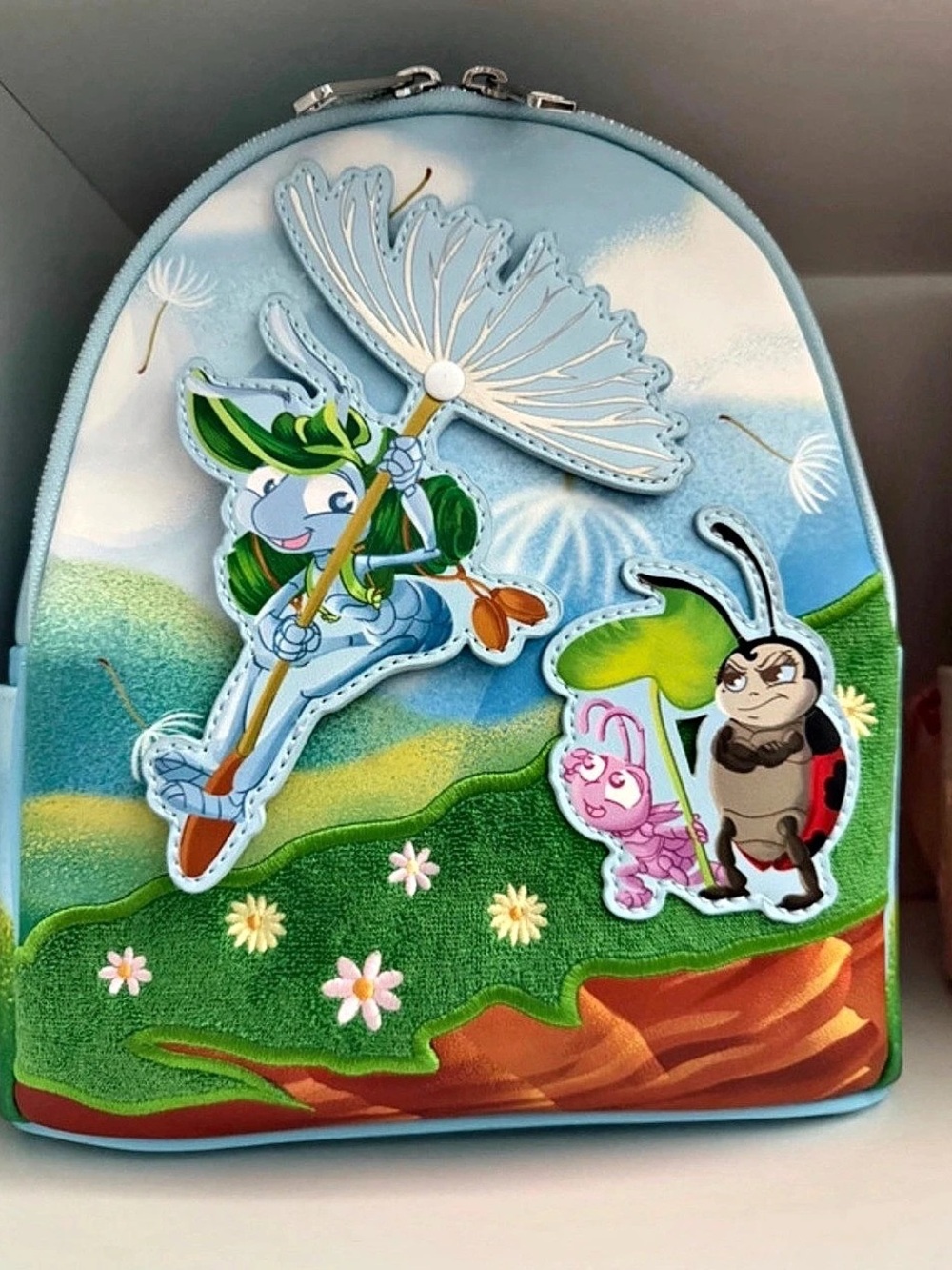 Loungefly Disney Pixar A Bug's Life Flik Flying Mini Backpack Mini Backpack Blue